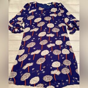 Blue Dress with Dandelion Print